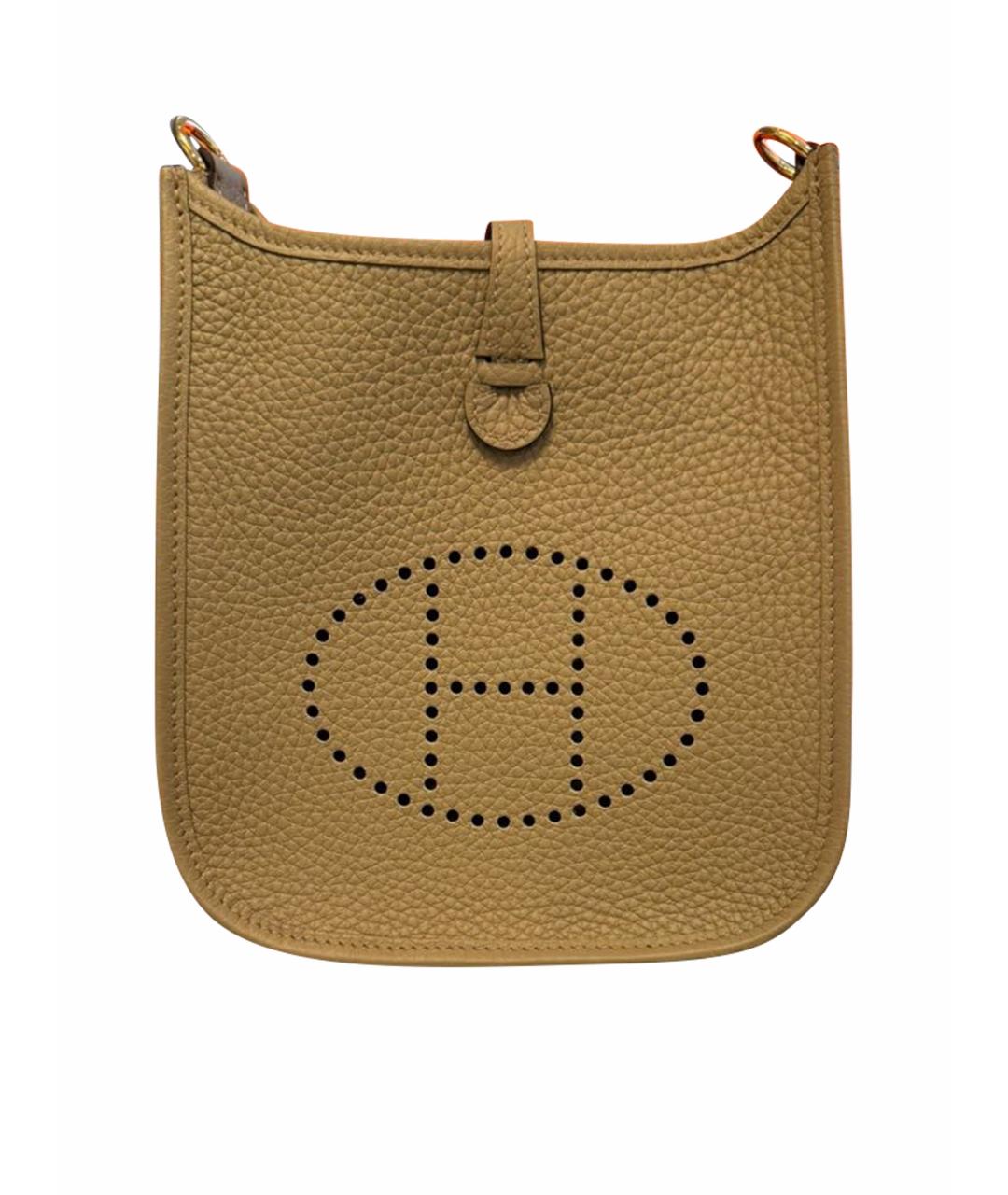 HERMES Бежевая кожаная сумка через плечо, фото 1