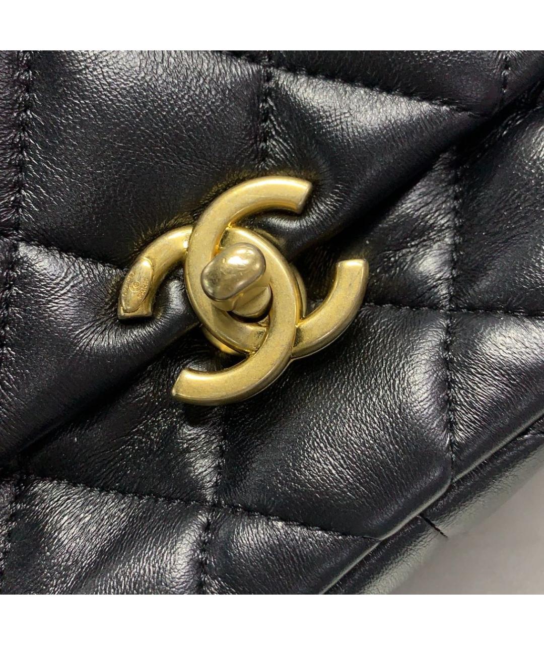 CHANEL Черная кожаная сумка через плечо, фото 6