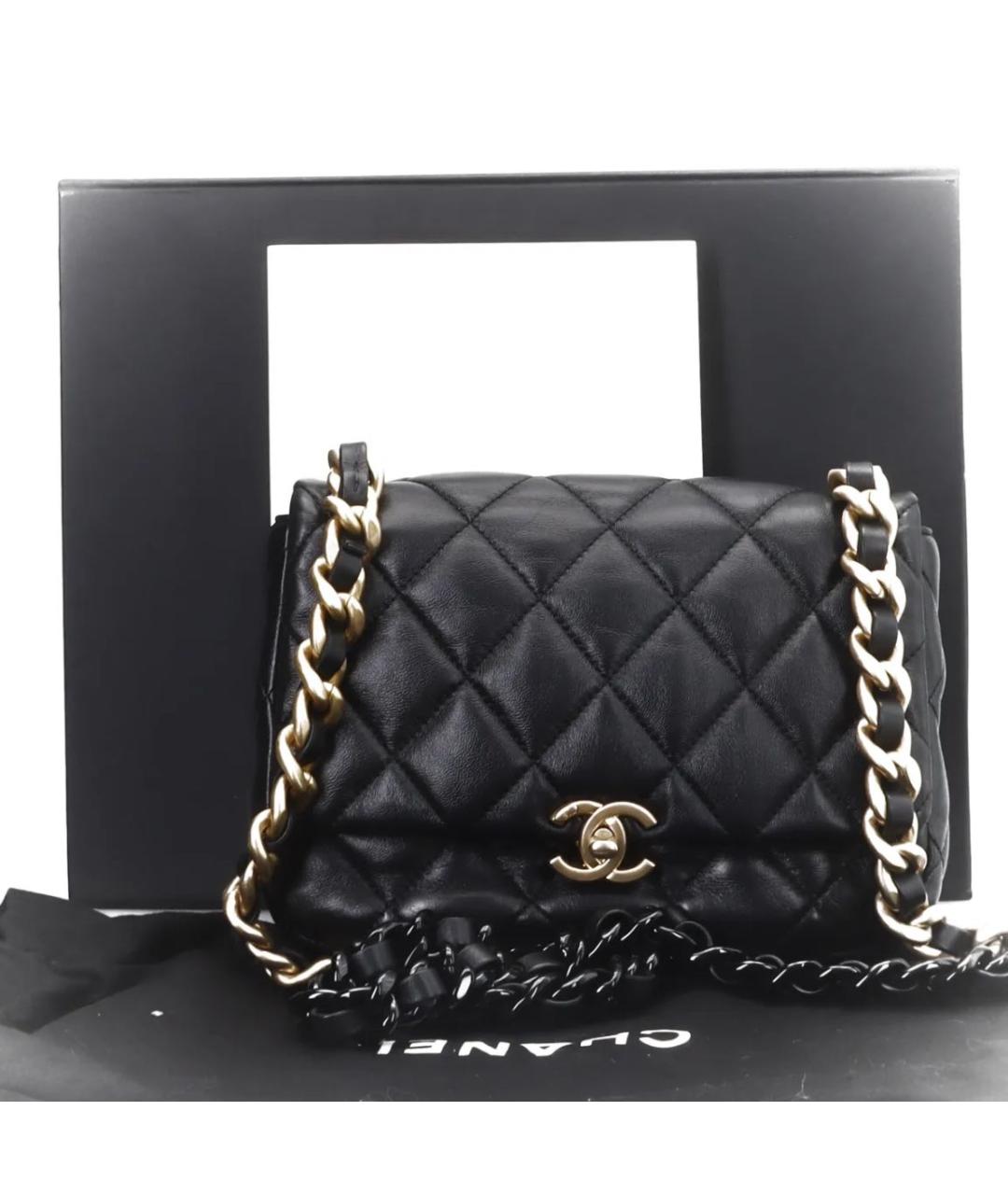 CHANEL Черная кожаная сумка через плечо, фото 3