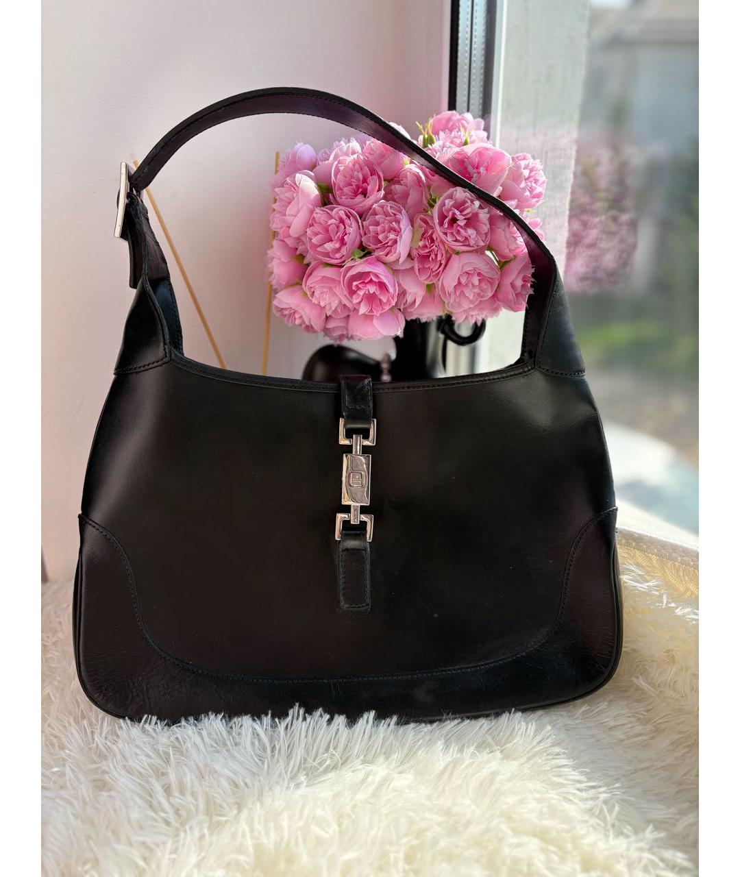 GUCCI Черная кожаная сумка с короткими ручками, фото 6