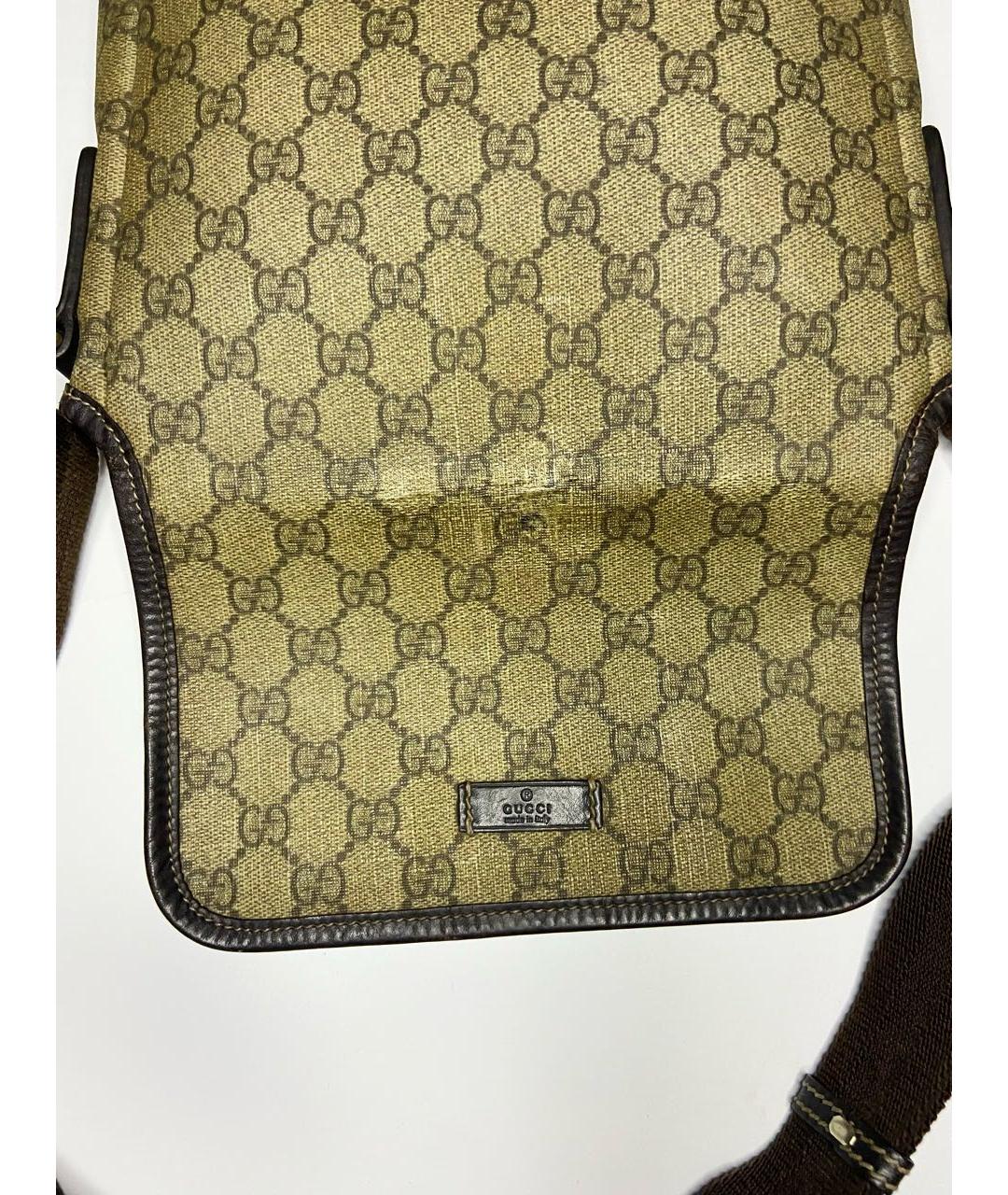 GUCCI Бежевая кожаная сумка на плечо, фото 4