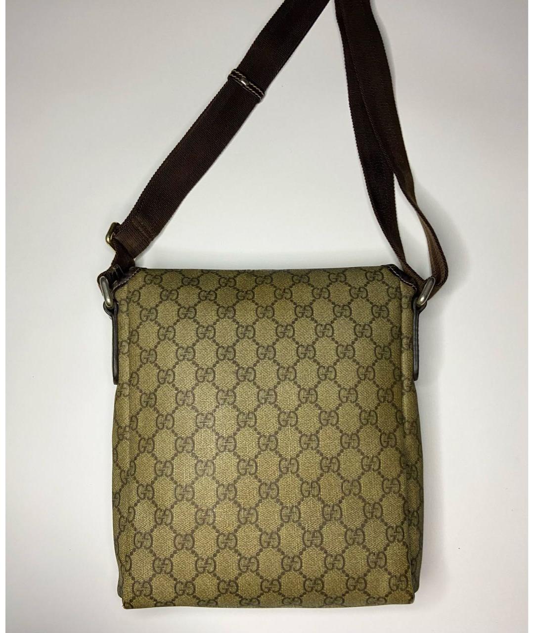 GUCCI Бежевая кожаная сумка на плечо, фото 3