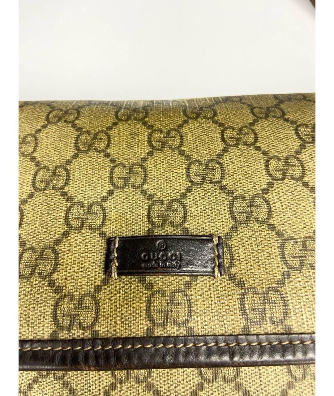 GUCCI Бежевая кожаная сумка на плечо, фото 2