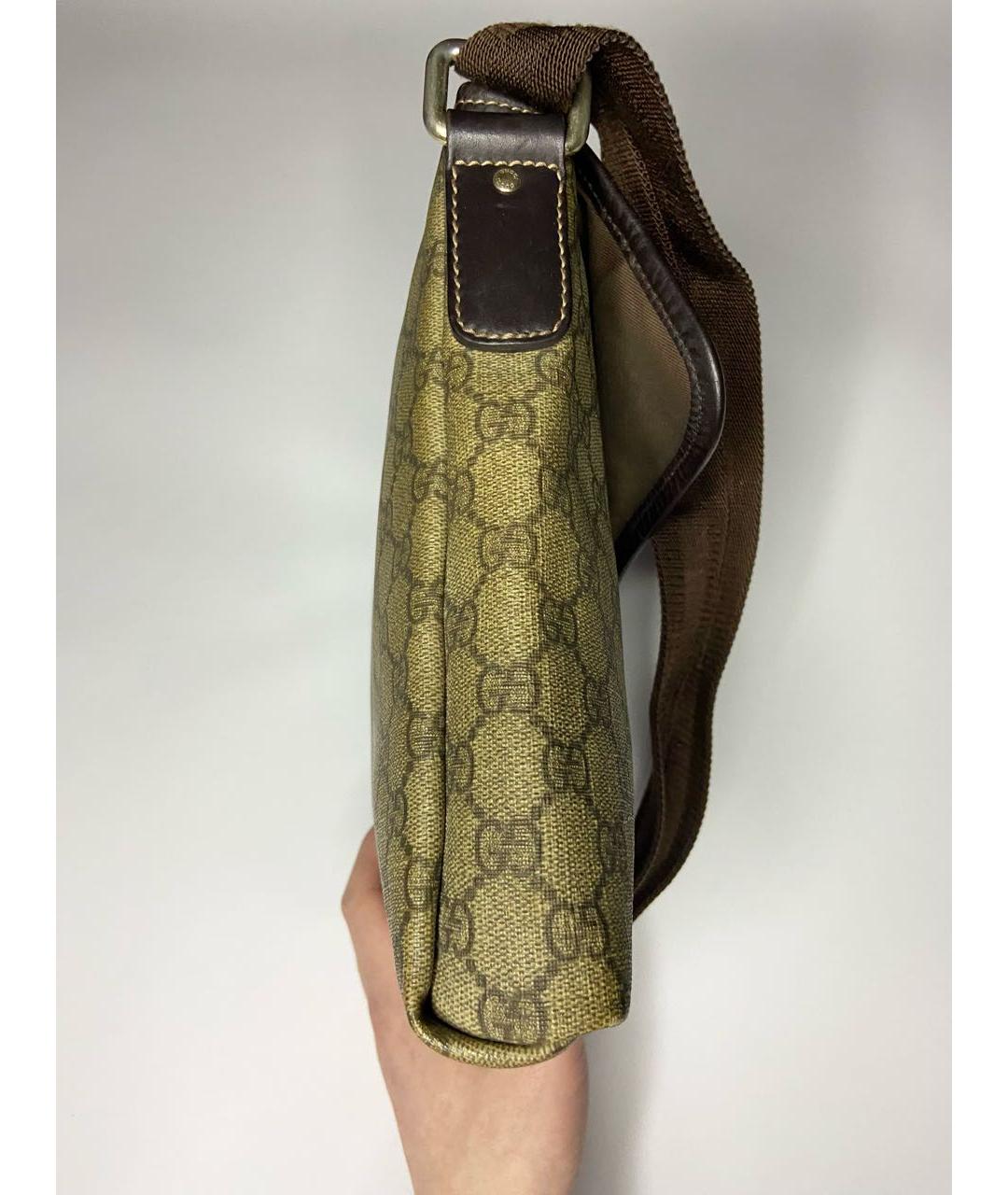 GUCCI Бежевая кожаная сумка на плечо, фото 6