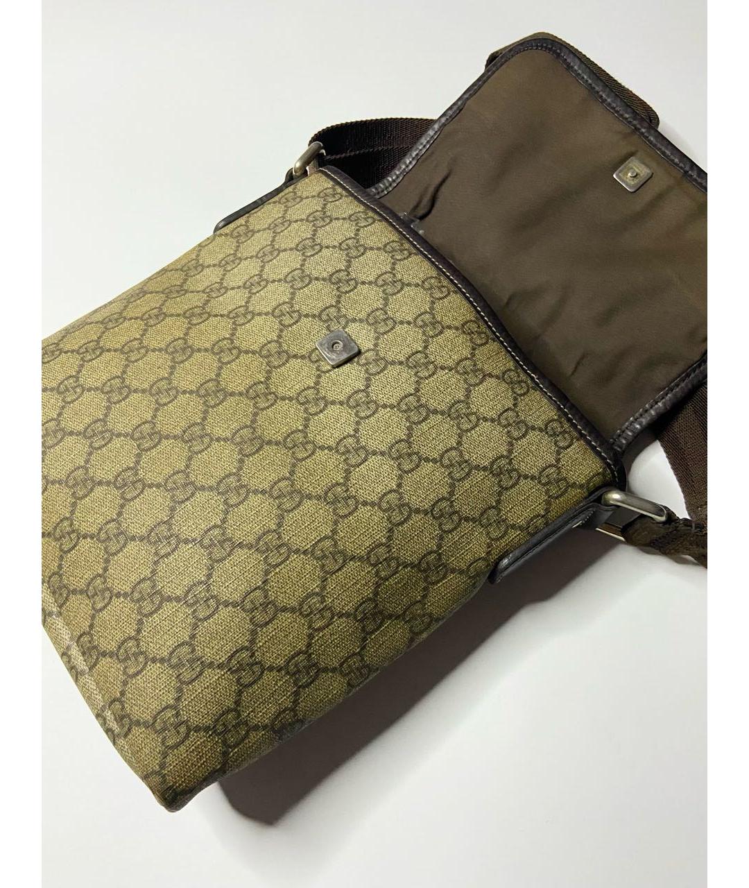 GUCCI Бежевая кожаная сумка на плечо, фото 5
