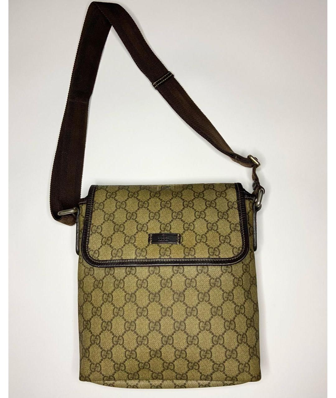 GUCCI Бежевая кожаная сумка на плечо, фото 9