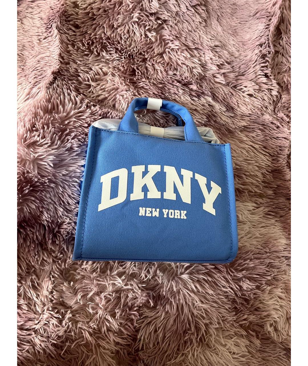 DKNY Голубая тканевая сумка тоут, фото 8