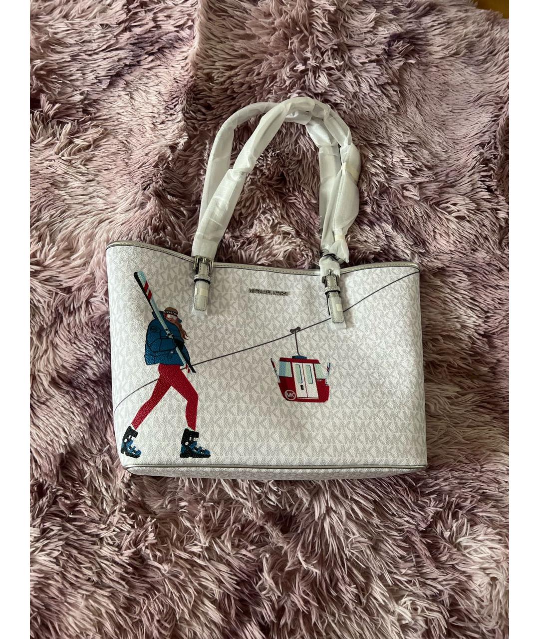 MICHAEL KORS Серебряная сумка тоут из искусственной кожи, фото 8