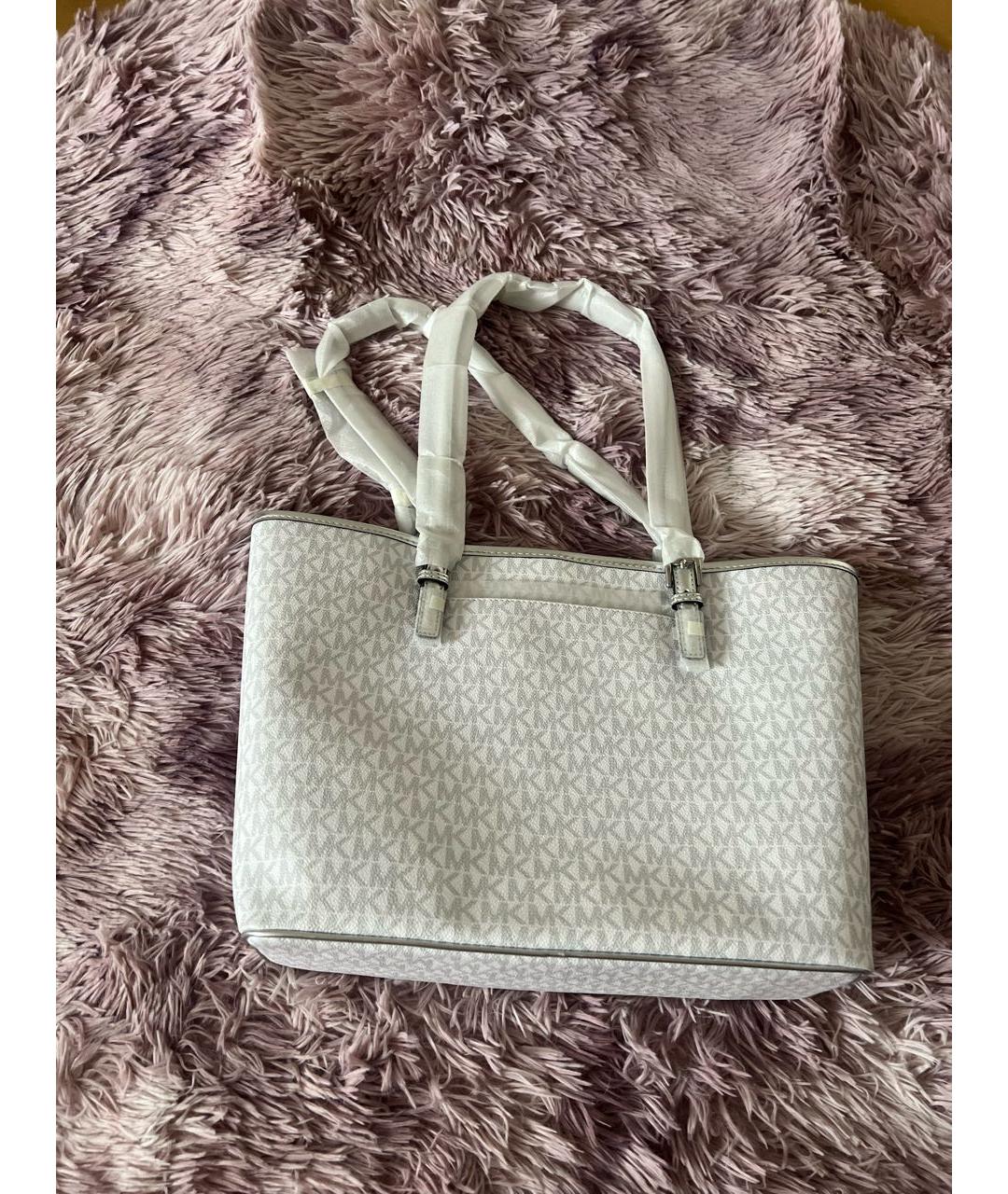 MICHAEL KORS Серебряная сумка тоут из искусственной кожи, фото 3