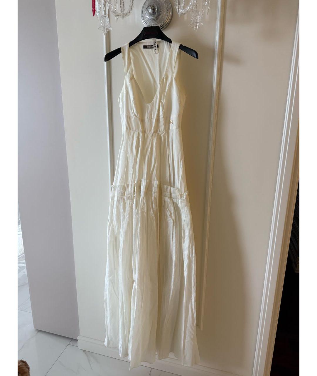 ROBERTO CAVALLI Белое хлопковое повседневное платье, фото 6