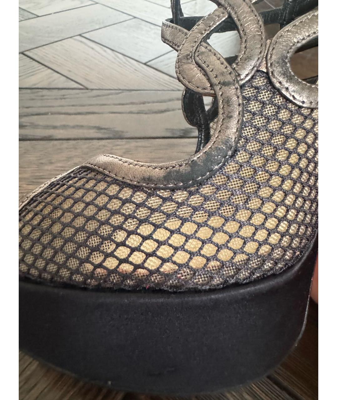 CHRISTIAN LOUBOUTIN Антрацитовые босоножки, фото 6