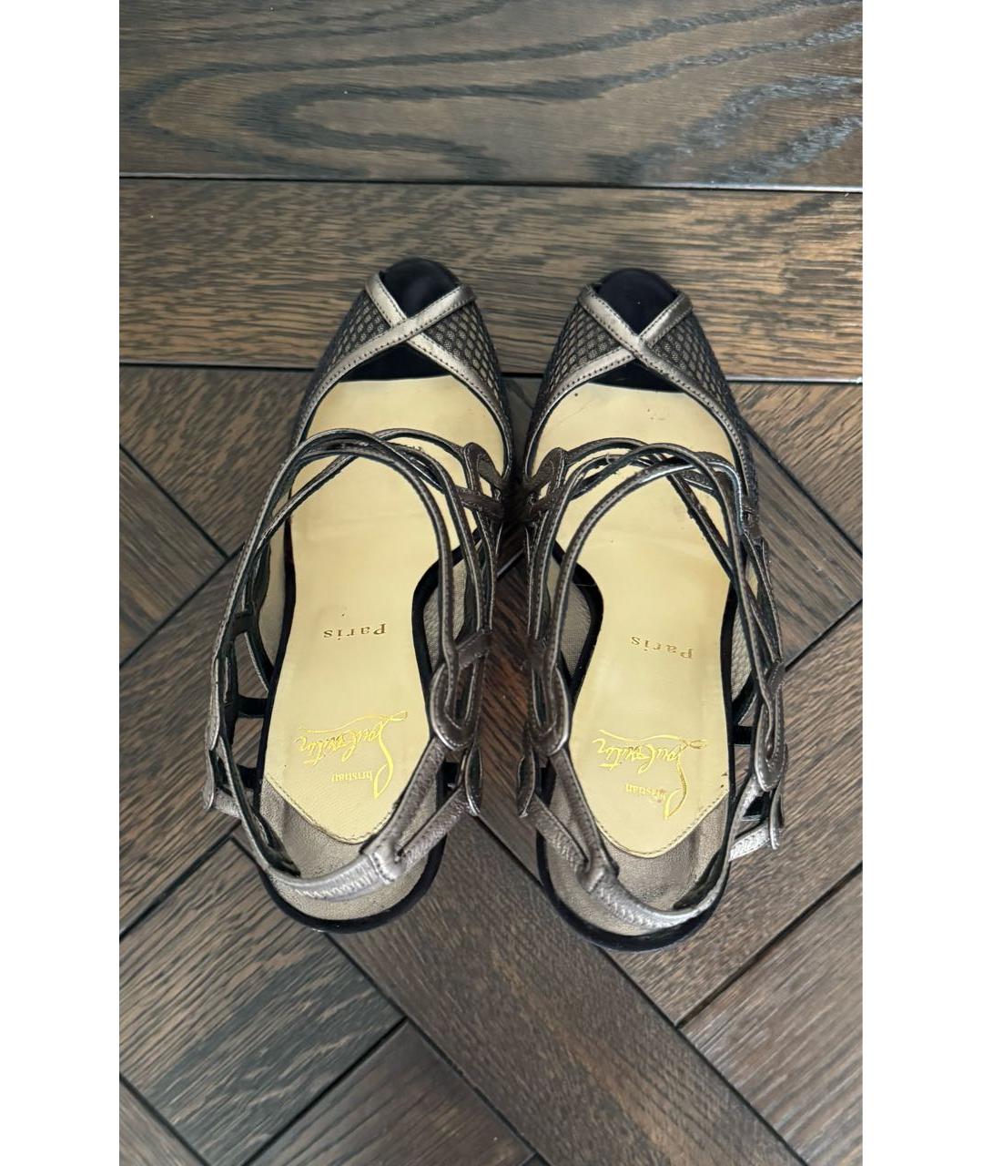 CHRISTIAN LOUBOUTIN Антрацитовые босоножки, фото 3