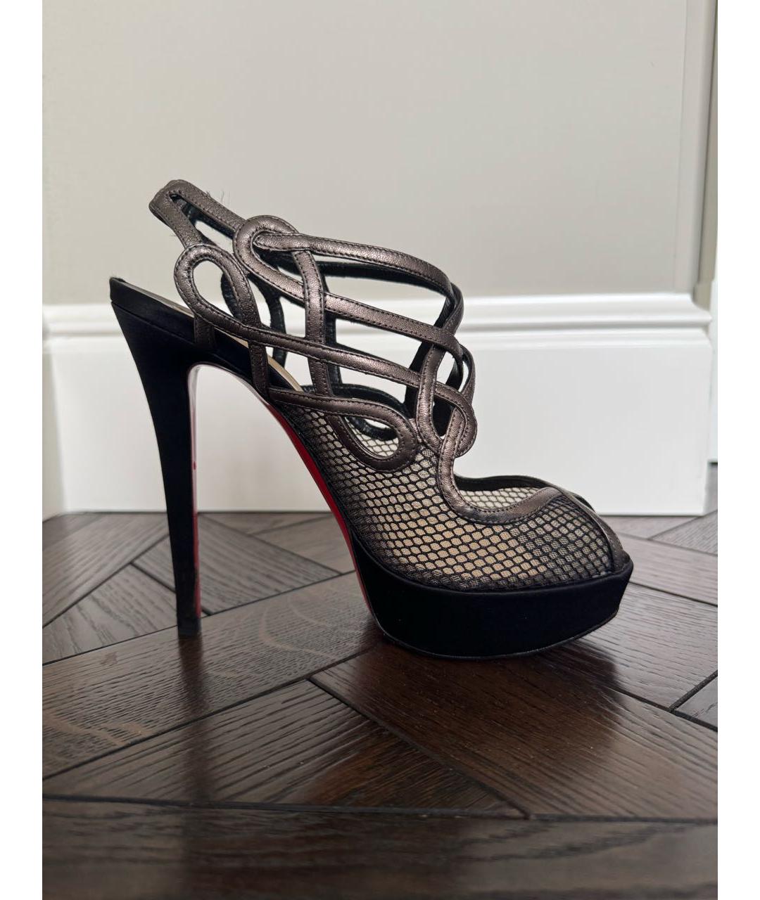 CHRISTIAN LOUBOUTIN Антрацитовые босоножки, фото 8