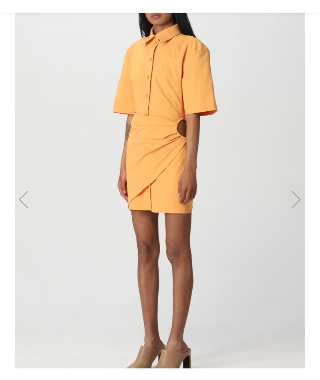 JACQUEMUS Оранжевое хлопковое платье, фото 3