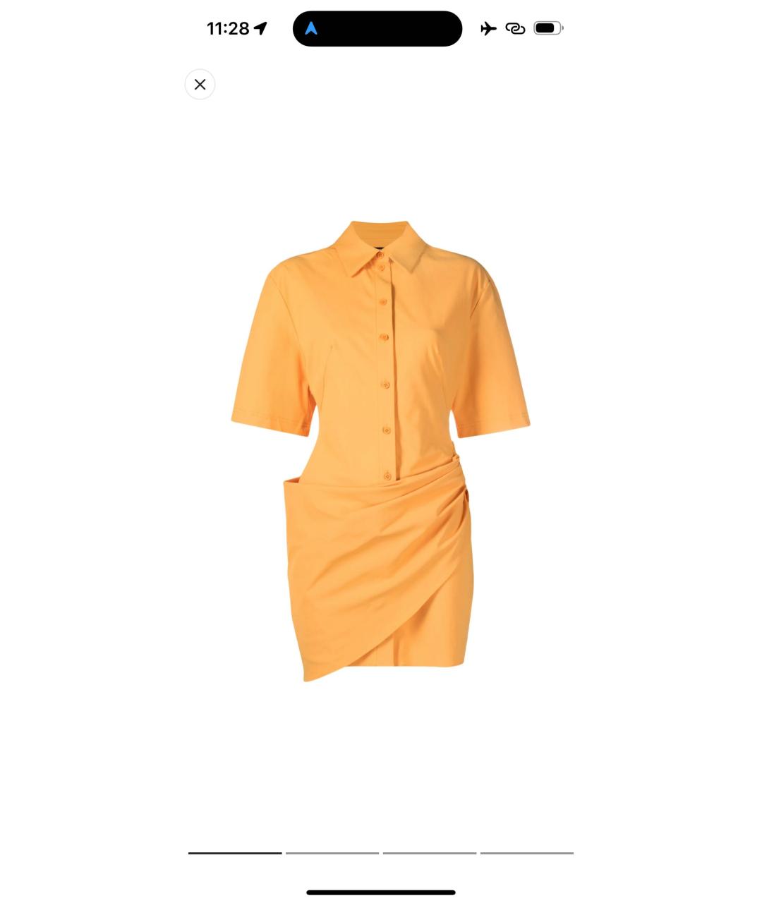 JACQUEMUS Оранжевое хлопковое платье, фото 4