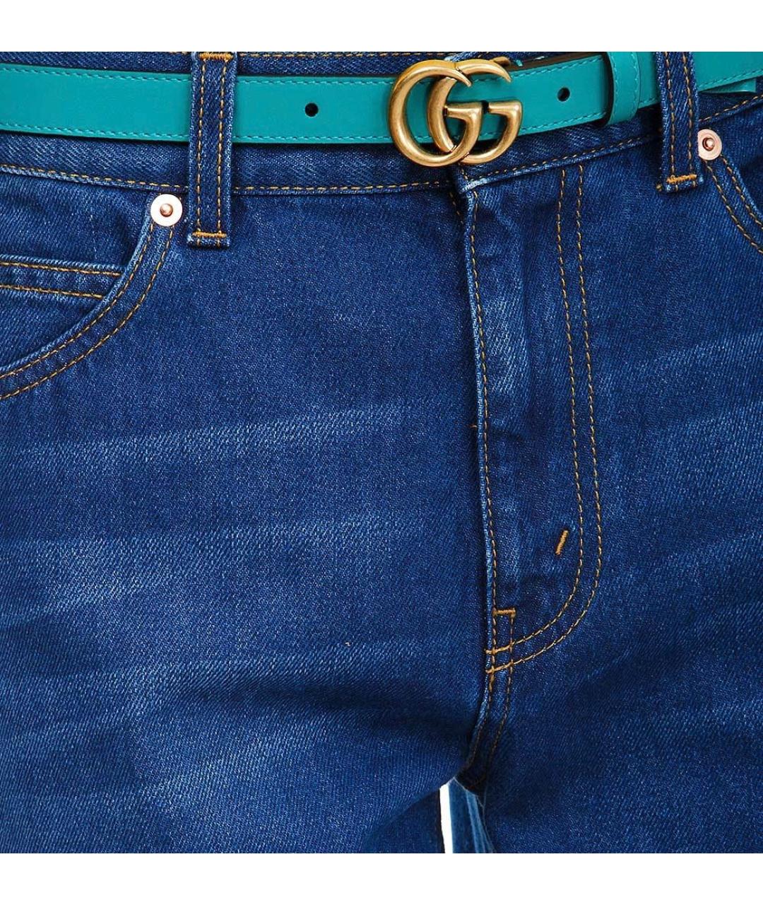 GUCCI Синие хлопковые прямые джинсы, фото 6