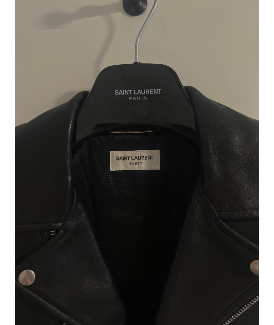 SAINT LAURENT Черная кожаная куртка, фото 3