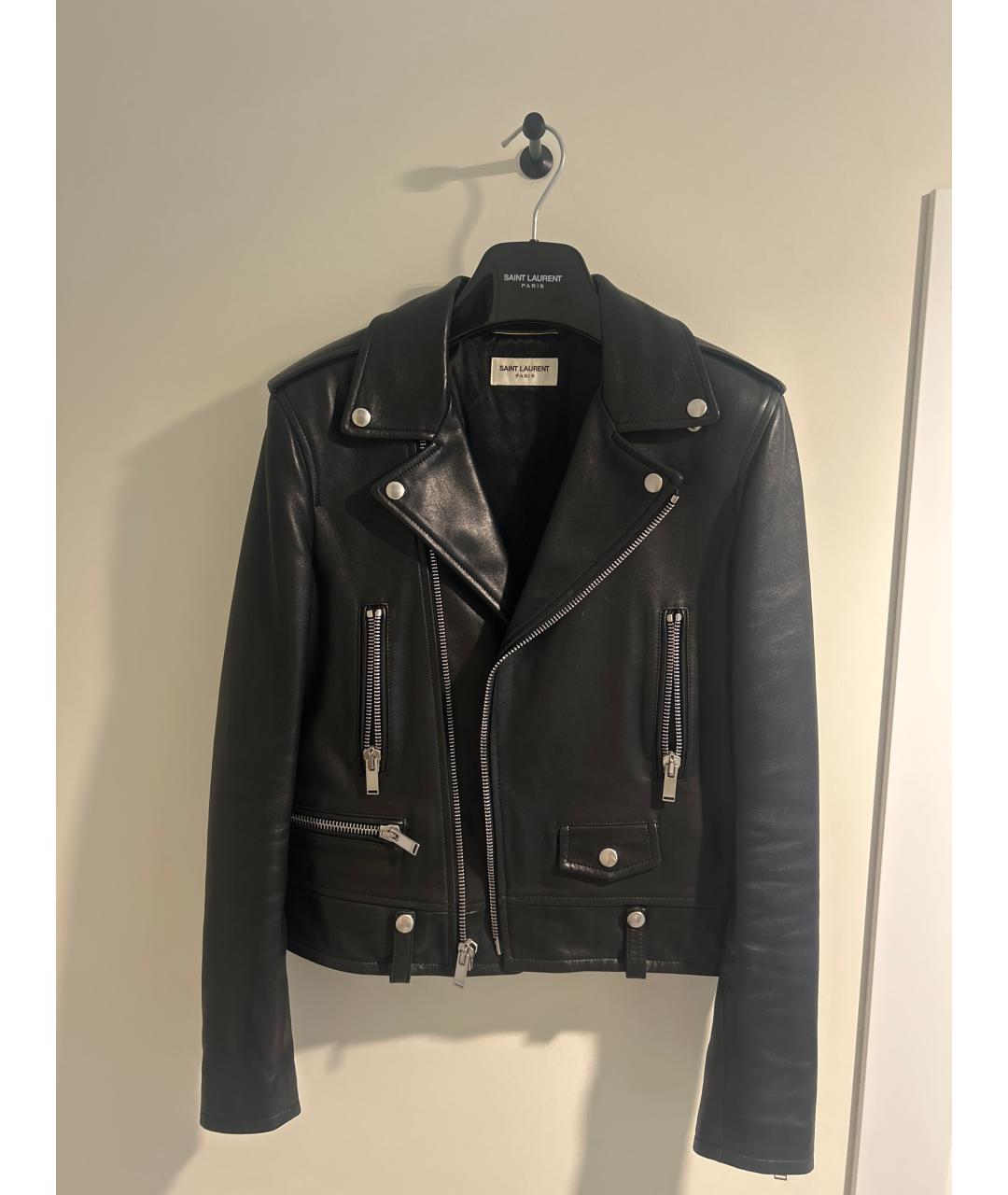 SAINT LAURENT Черная кожаная куртка, фото 5