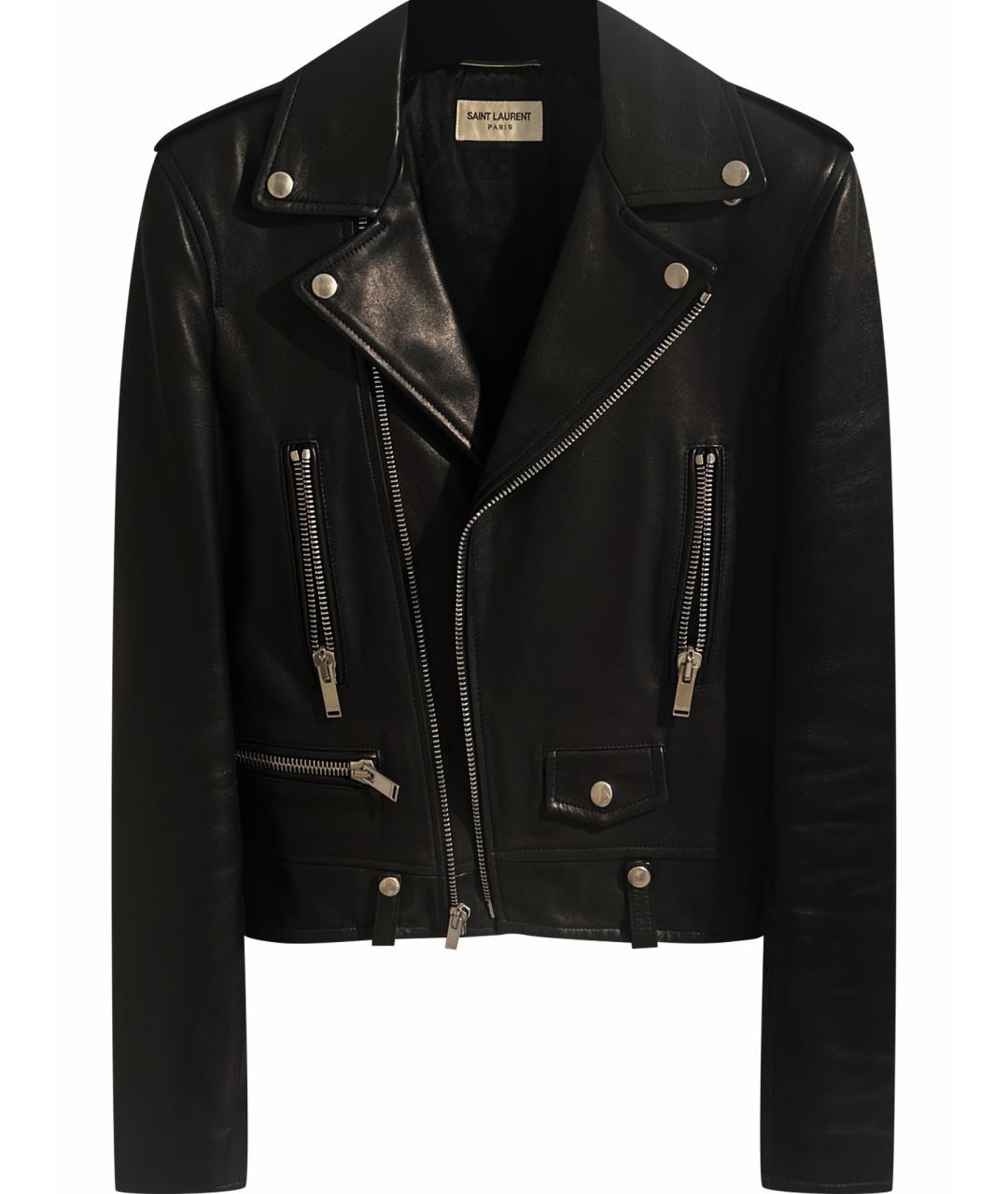 SAINT LAURENT Черная кожаная куртка, фото 1