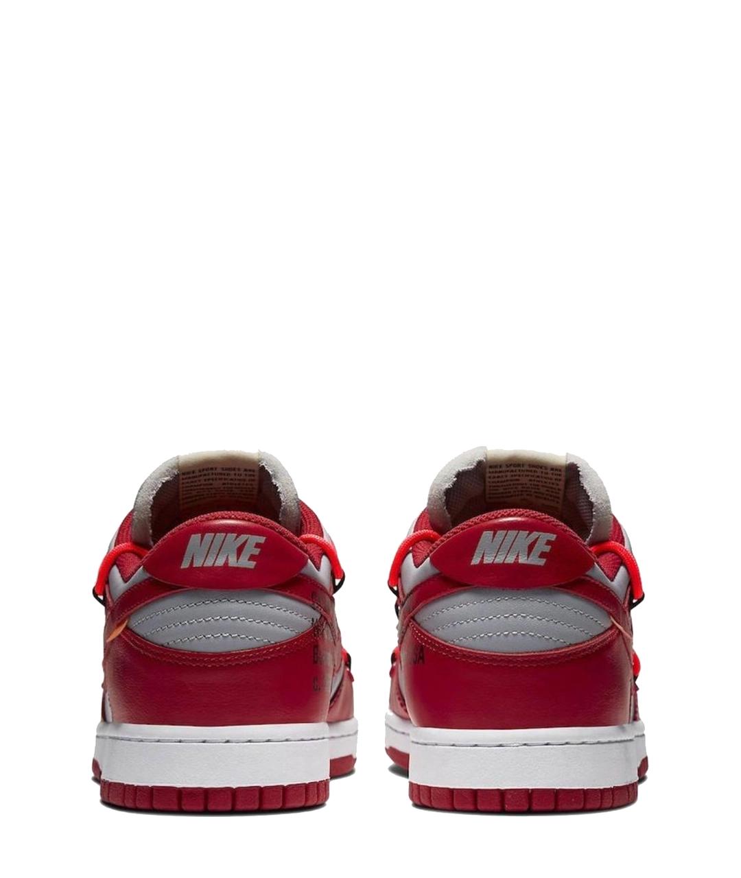 NIKE X OFF-WHITE Красные кожаные низкие кроссовки / кеды, фото 3