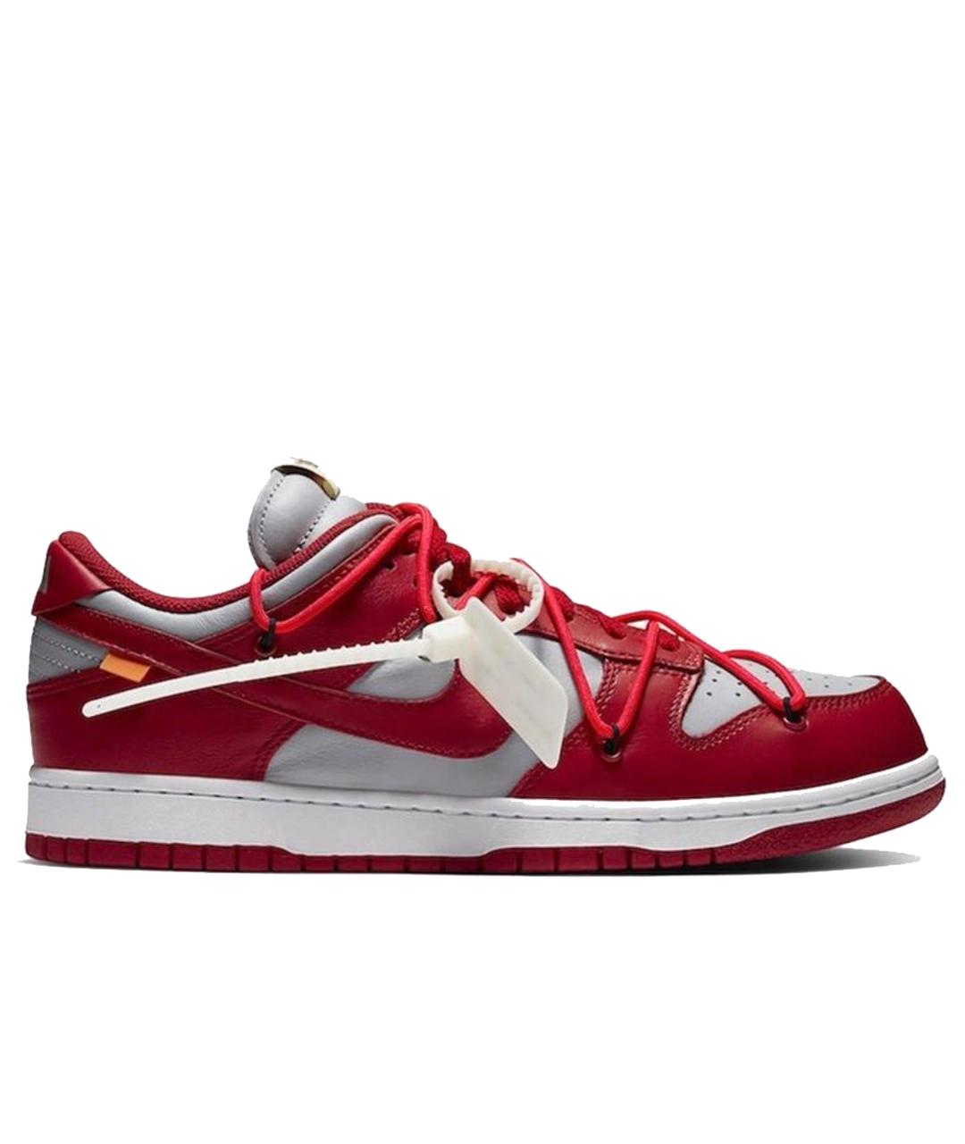 NIKE X OFF-WHITE Красные кожаные низкие кроссовки / кеды, фото 1