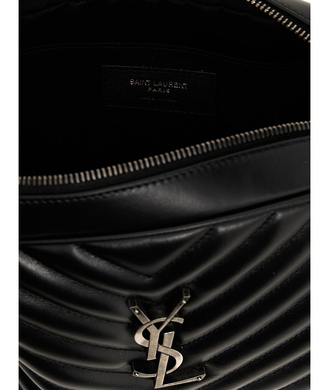 SAINT LAURENT Черная кожаная сумка через плечо, фото 4