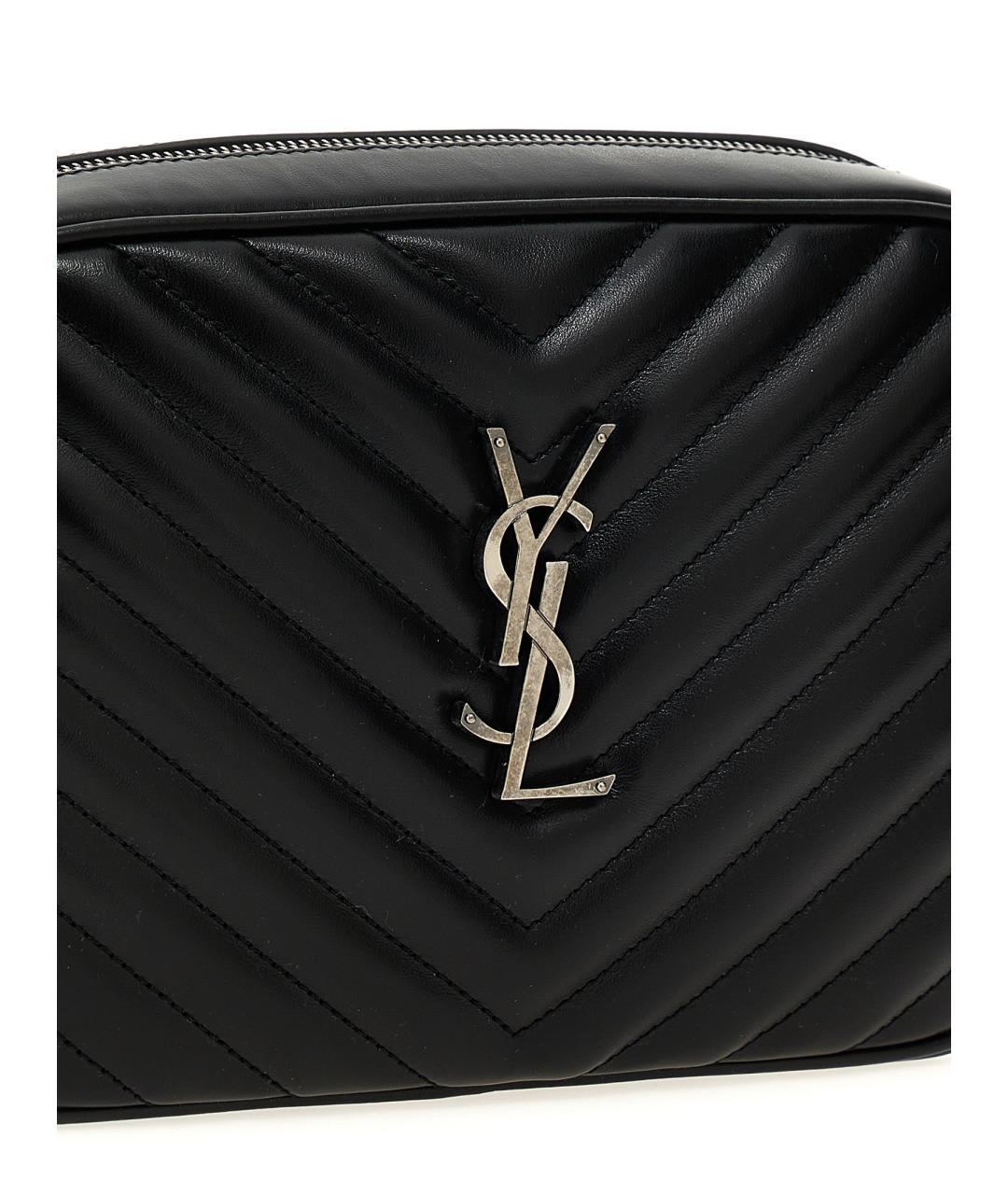 SAINT LAURENT Черная кожаная сумка через плечо, фото 3