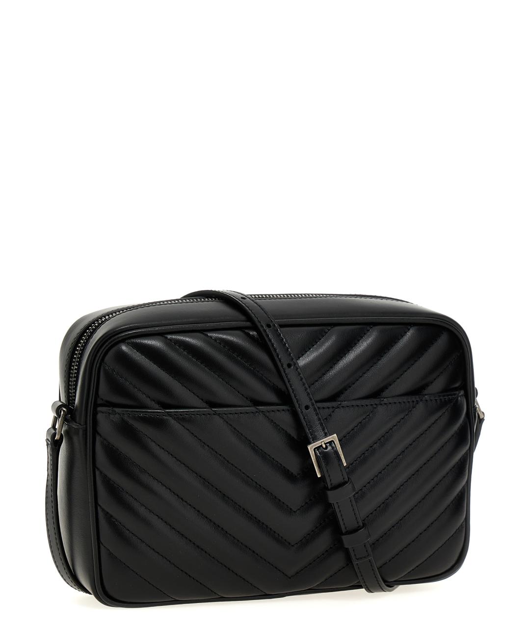 SAINT LAURENT Черная кожаная сумка через плечо, фото 2