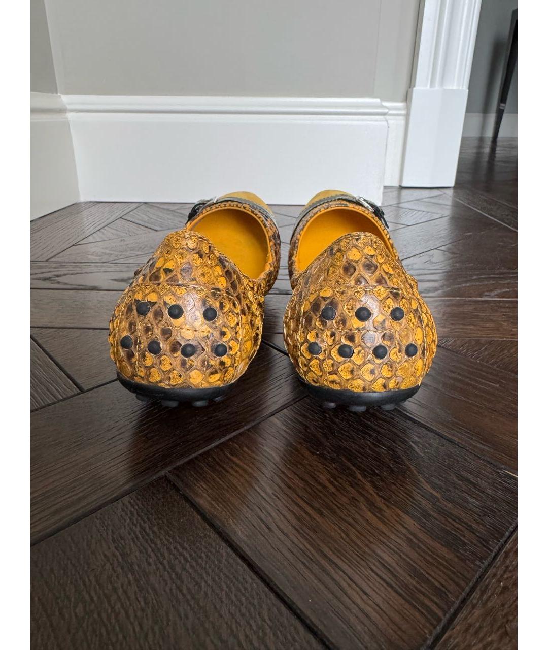 TOD'S Желтые кожаные балетки, фото 4