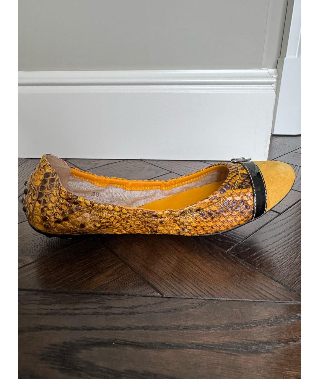 TOD'S Желтые кожаные балетки, фото 7