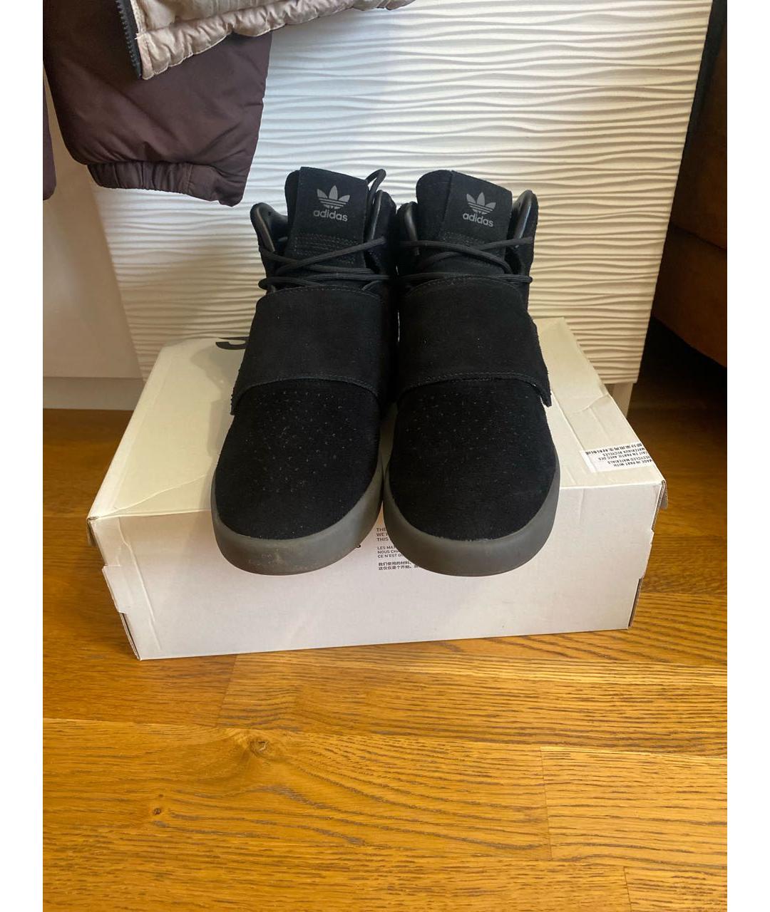 ADIDAS Черные замшевые высокие кроссовки / кеды, фото 2