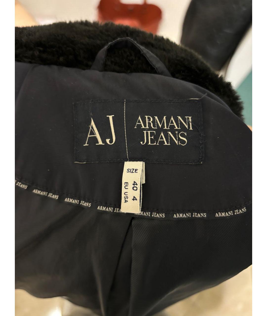 ARMANI JEANS Синий меховой пуховик, фото 3