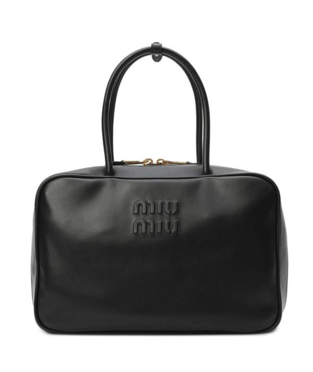 MIU MIU Черная кожаная сумка с короткими ручками, фото 8