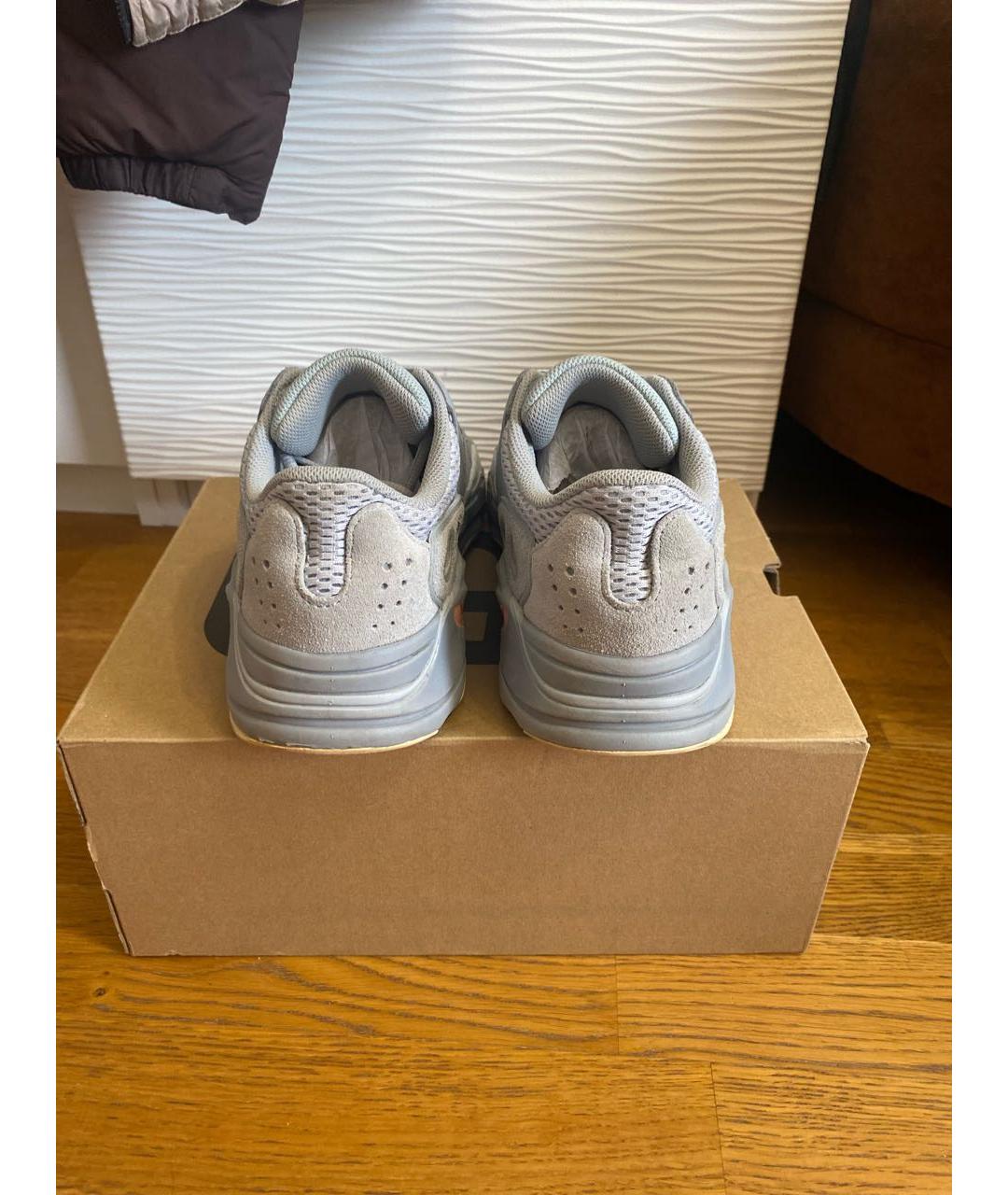 ADIDAS YEEZY Бирюзовые замшевые низкие кроссовки / кеды, фото 4