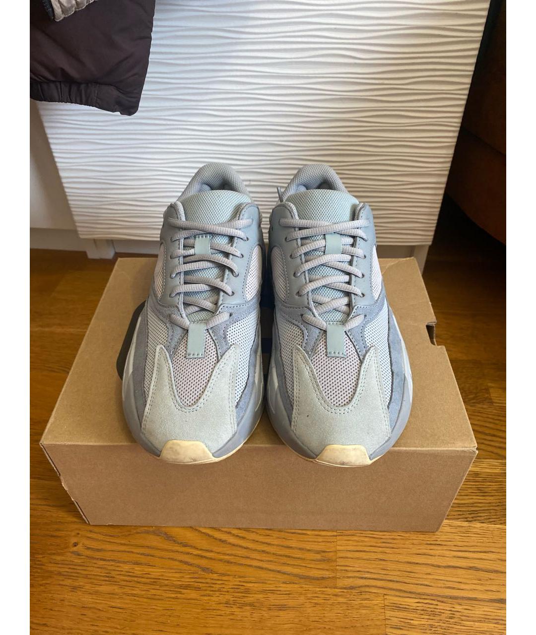 ADIDAS YEEZY Бирюзовые замшевые низкие кроссовки / кеды, фото 2