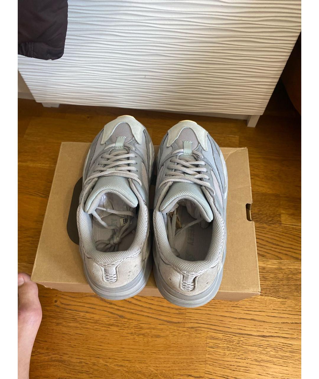 ADIDAS YEEZY Бирюзовые замшевые низкие кроссовки / кеды, фото 3