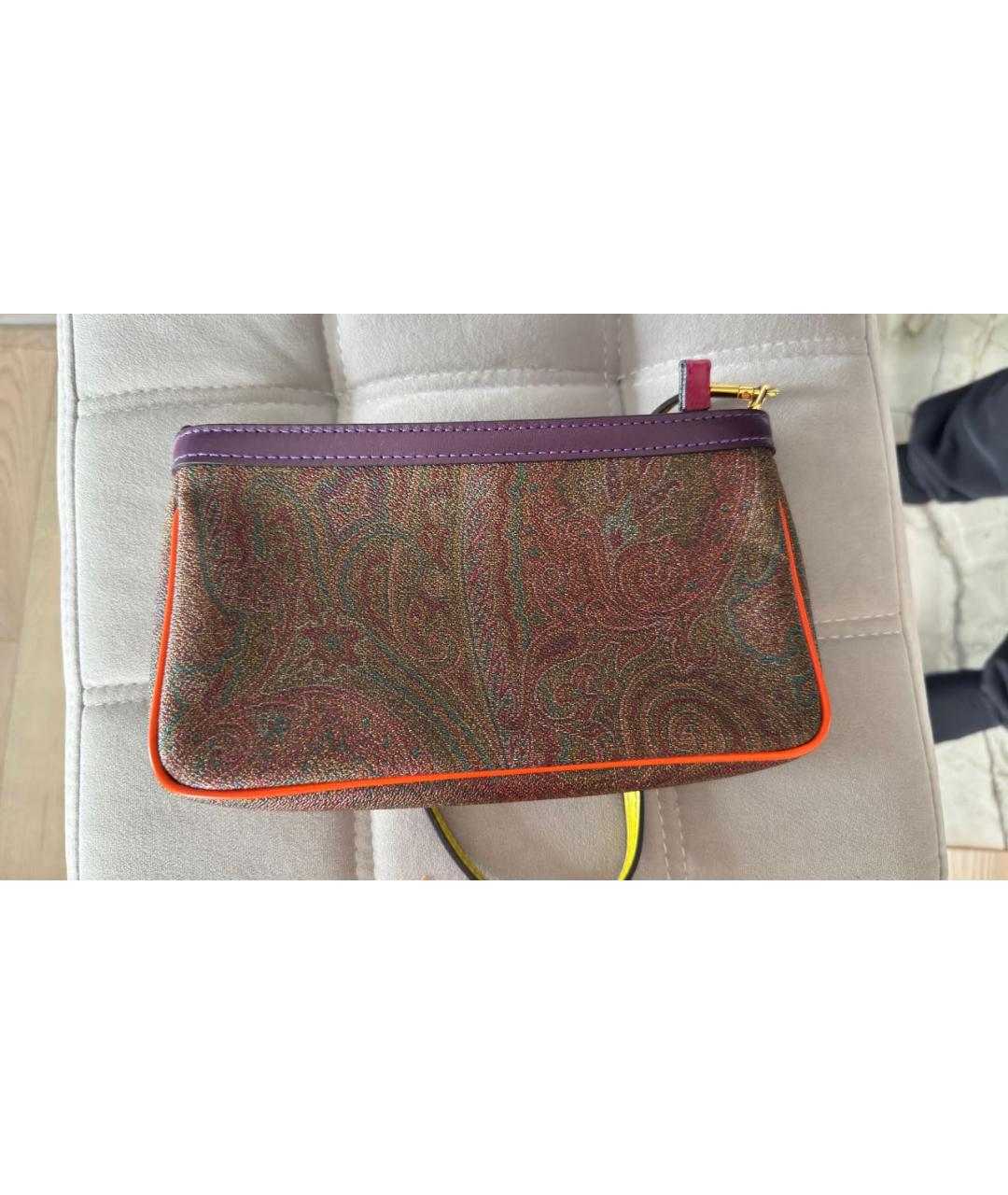 ETRO Коричневая кожаная сумка с короткими ручками, фото 2