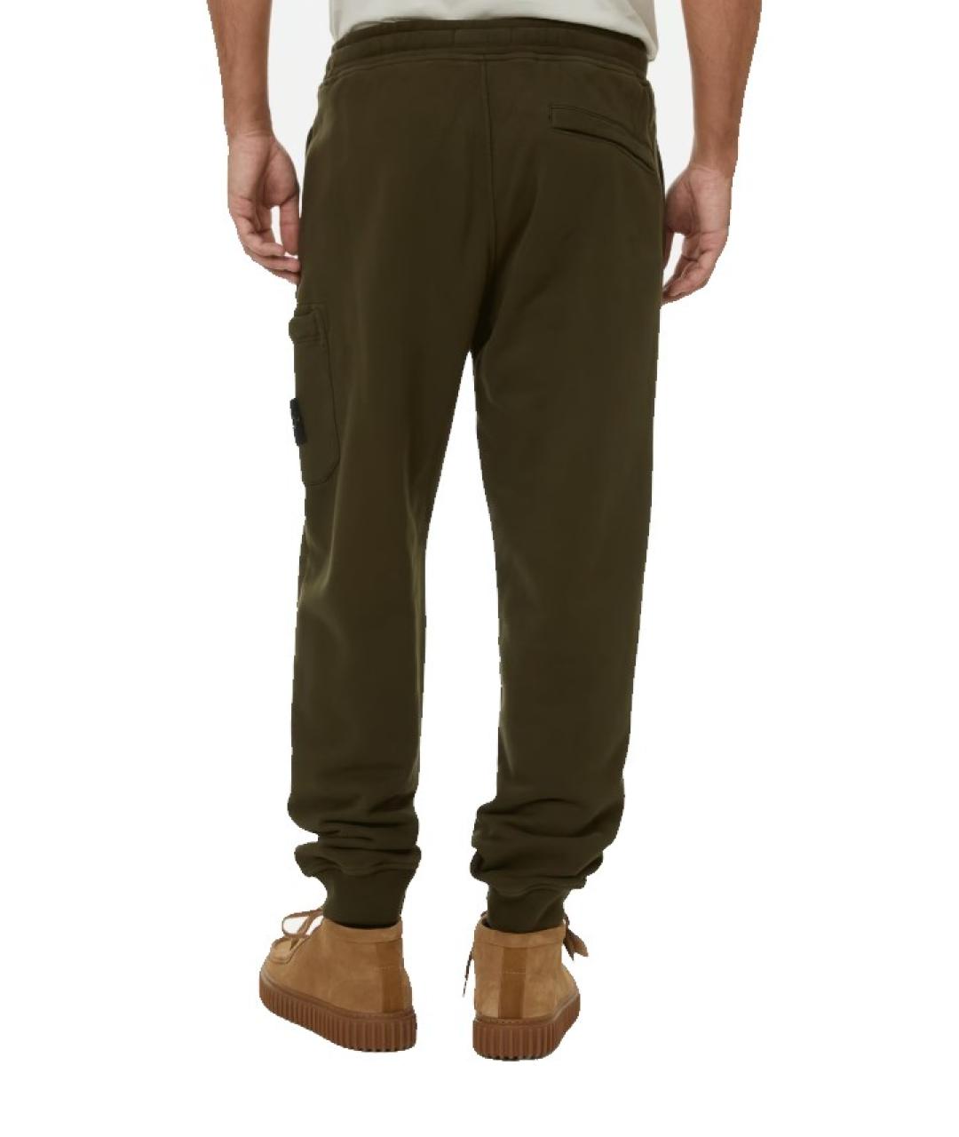 STONE ISLAND Хаки хлопковые повседневные брюки, фото 2