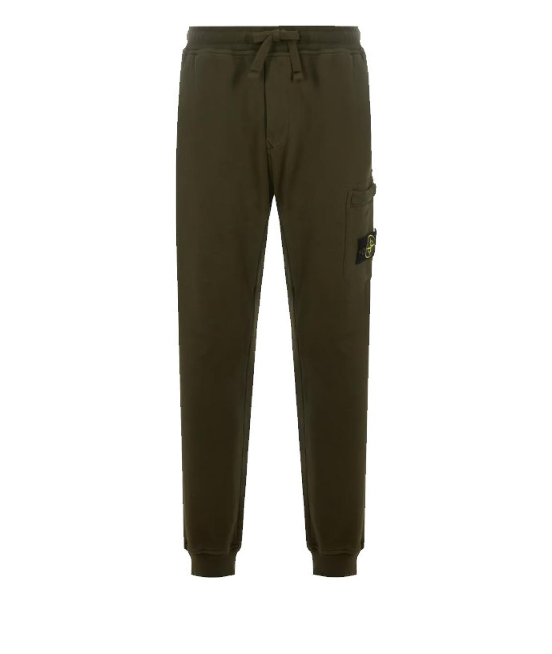 STONE ISLAND Хаки хлопковые повседневные брюки, фото 4
