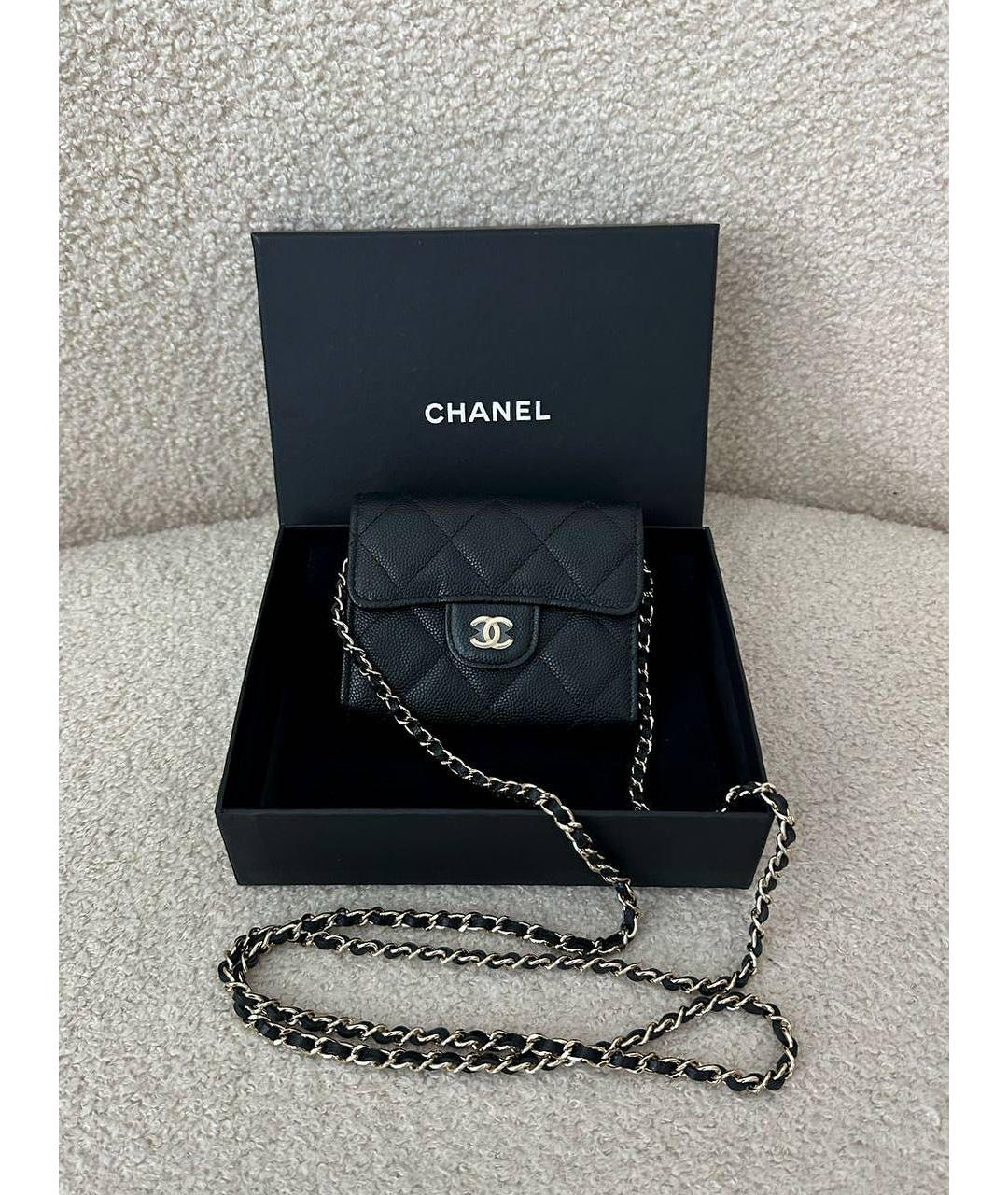 CHANEL Черная кожаная сумка через плечо, фото 2