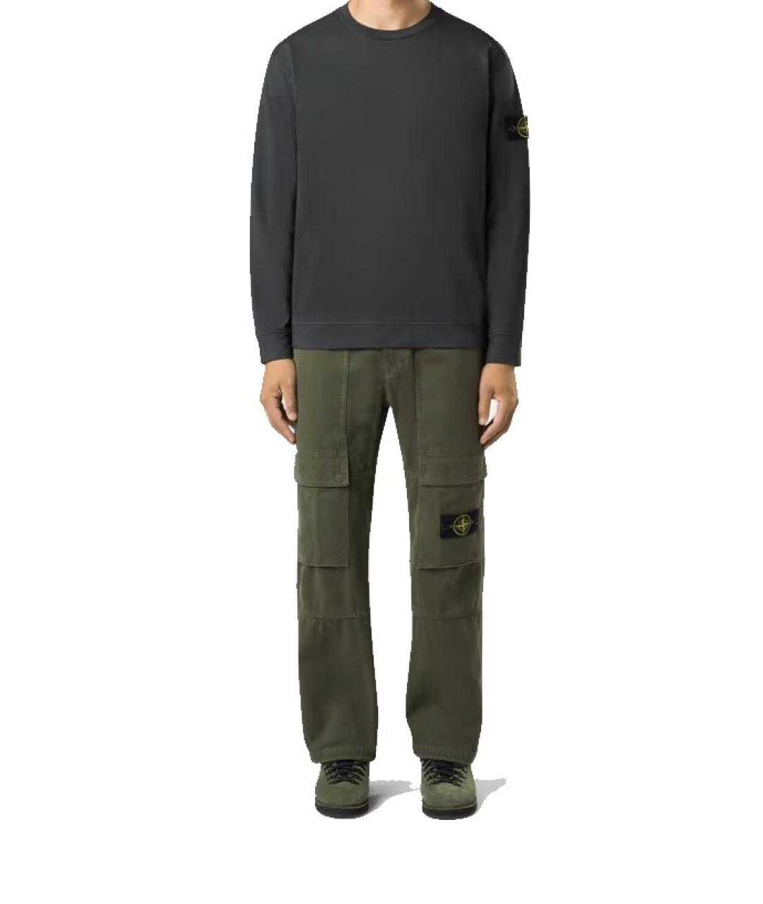 STONE ISLAND Хаки полиэстеровые повседневные брюки, фото 3