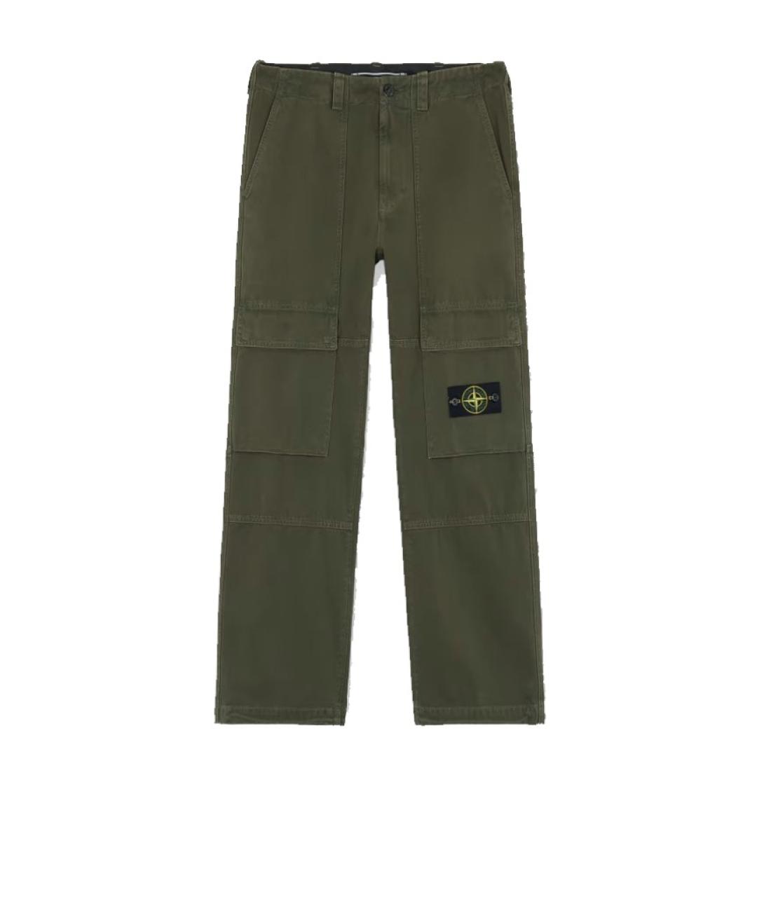 STONE ISLAND Хаки полиэстеровые повседневные брюки, фото 4