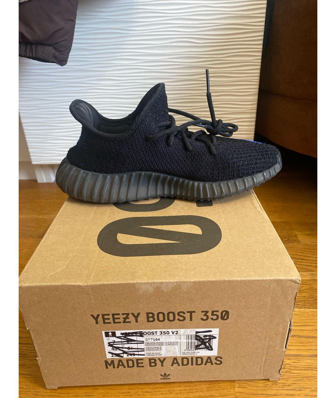 ADIDAS YEEZY Черные текстильные низкие кроссовки / кеды, фото 8