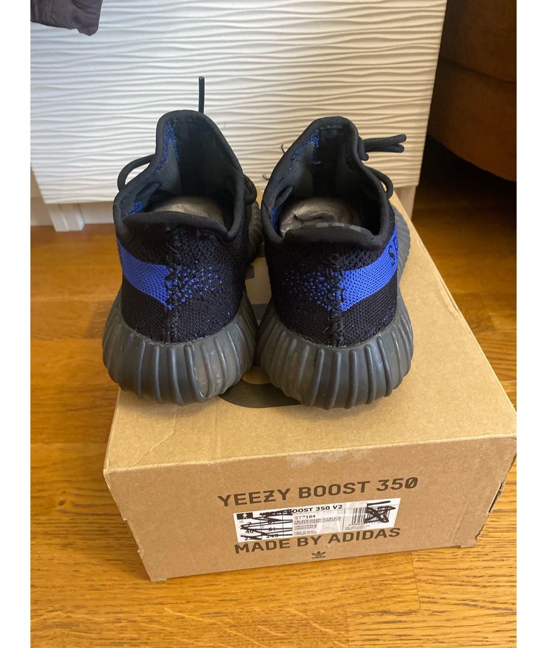 ADIDAS YEEZY Черные текстильные низкие кроссовки / кеды, фото 4