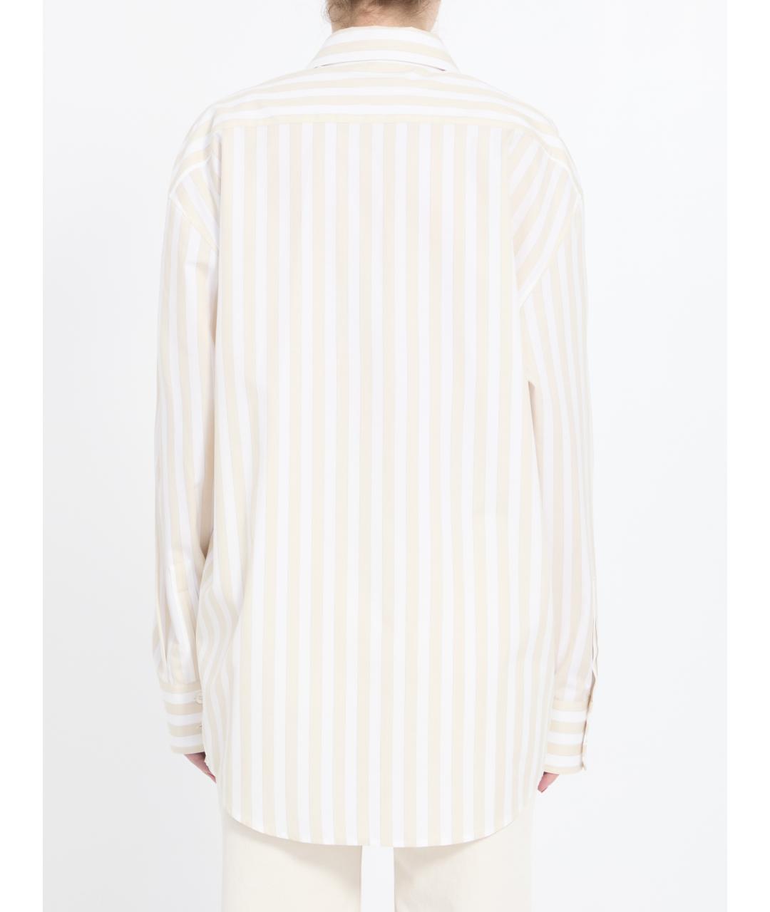 SAINT LAURENT Бежевая хлопковая рубашка, фото 5