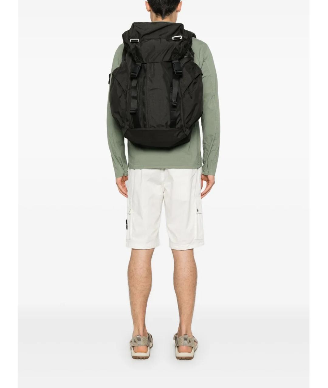 STONE ISLAND Черный синтетический рюкзак, фото 2