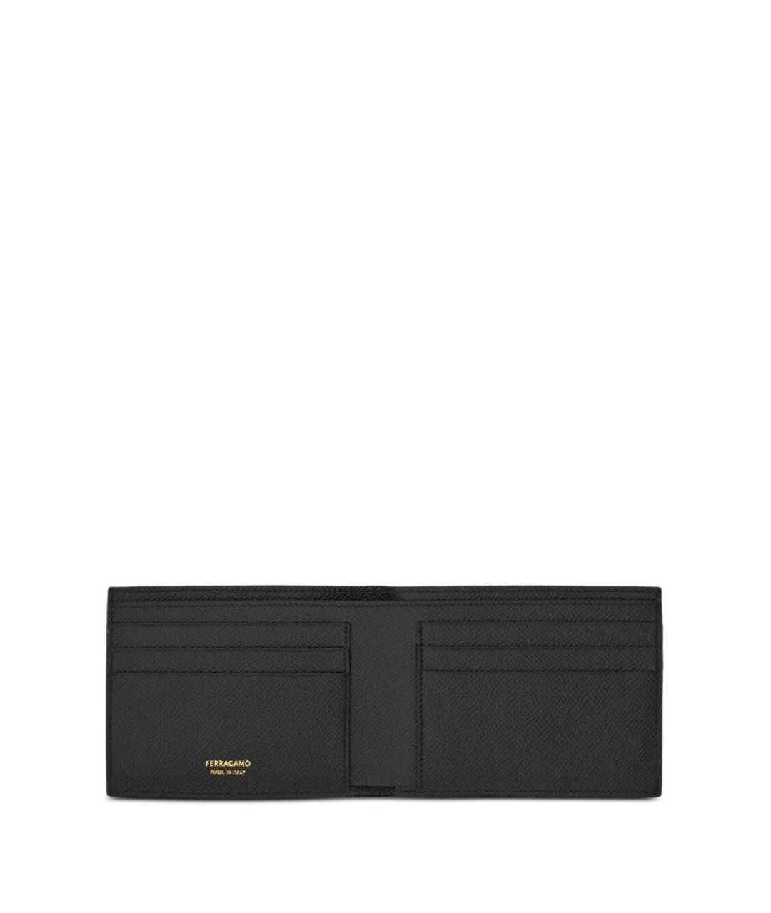 FERRAGAMO Черный кожаный кошелек, фото 2