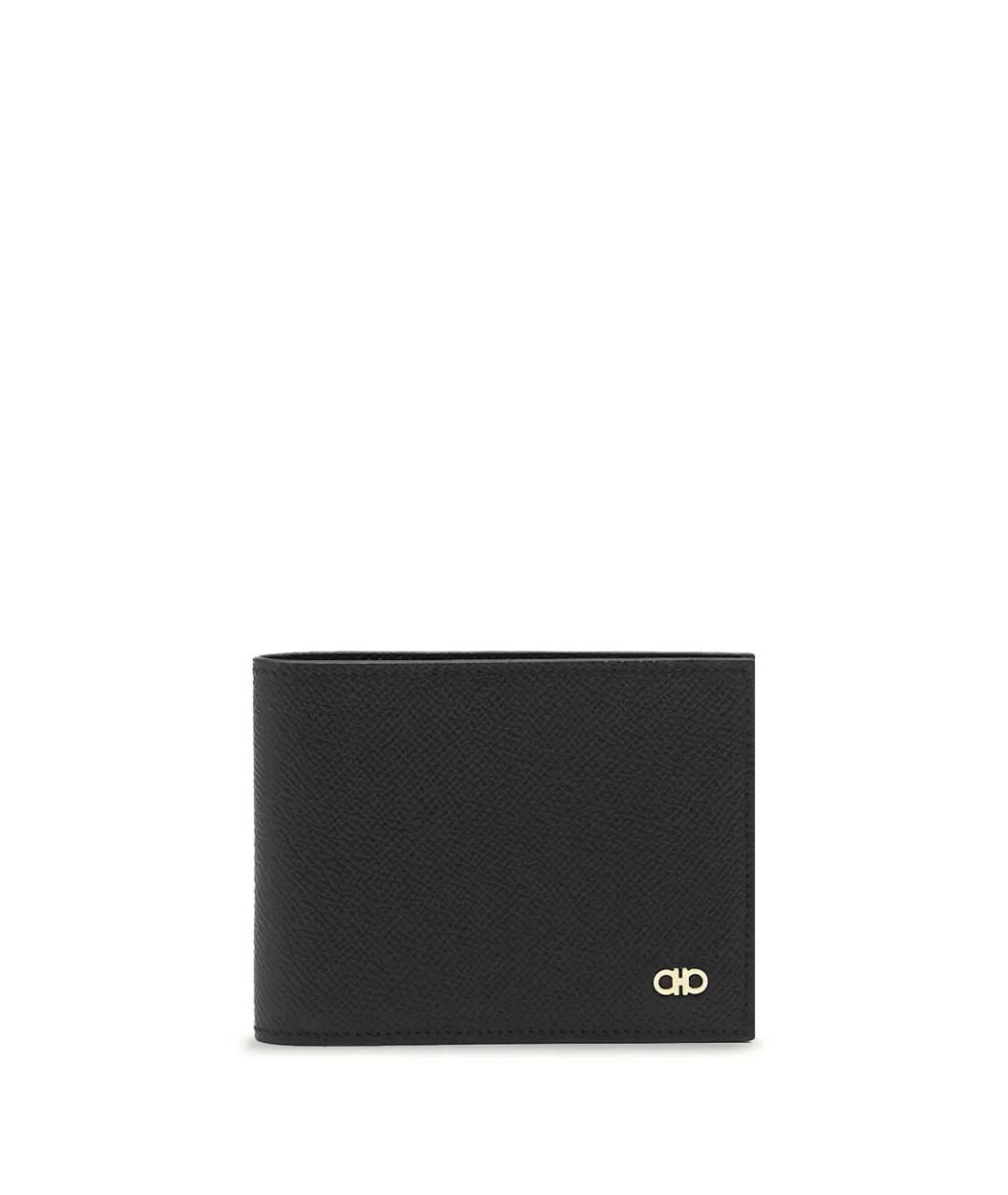 FERRAGAMO Черный кожаный кошелек, фото 1