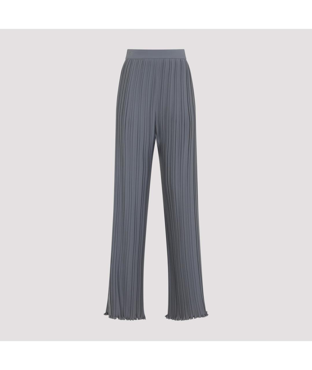 LANVIN Серые полиэстеровые прямые брюки, фото 2