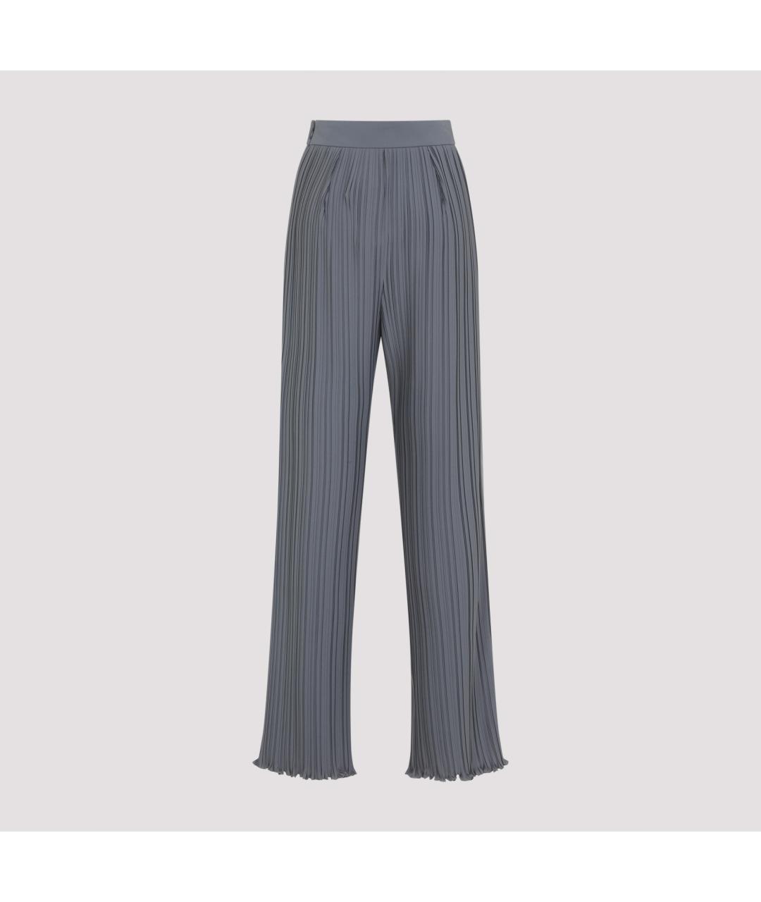 LANVIN Серые полиэстеровые прямые брюки, фото 3
